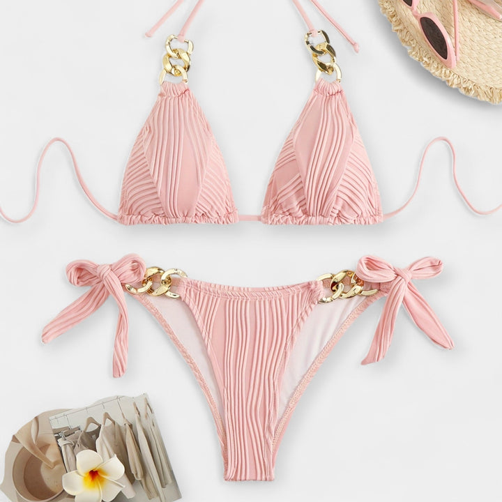 Prúžkované bikiny set s švami
