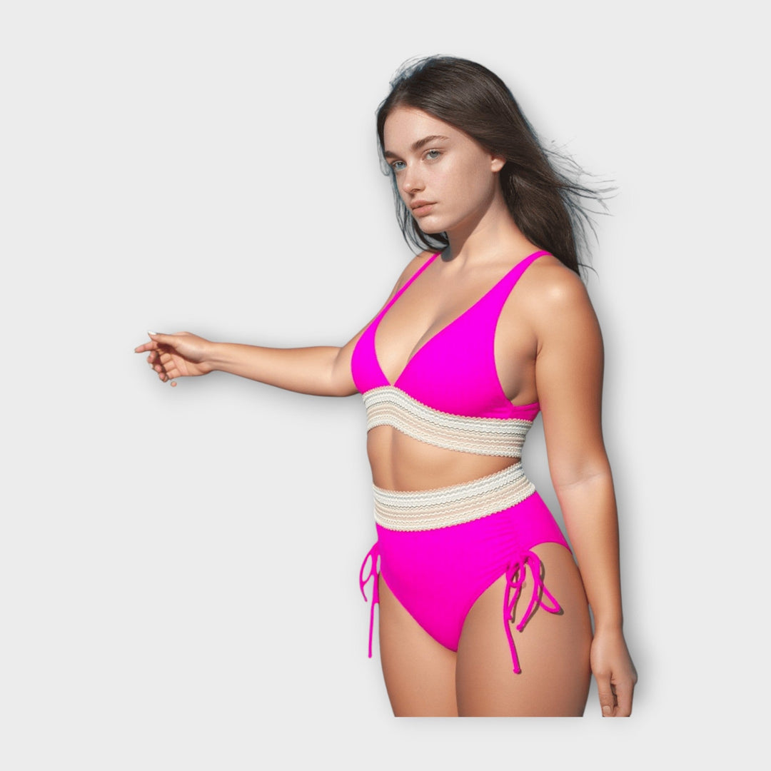 Bikini s Pleteným Detailom a Vysokým Pásom