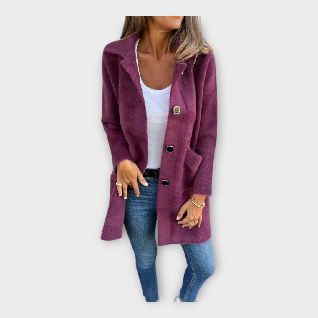 Vlněný Kabát s Elegantním Zapínáním
