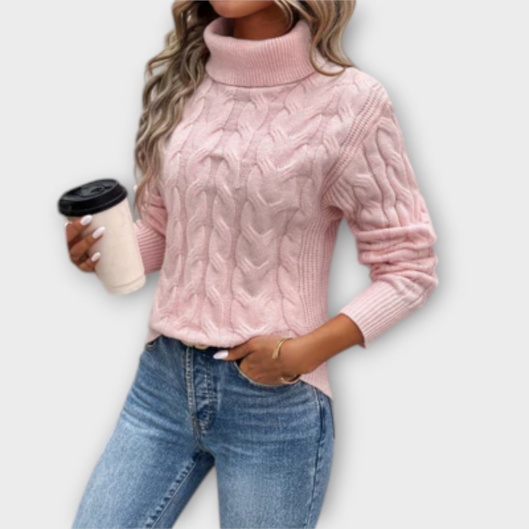 Amélia – Elegantný Sveter s Rolákom z Pleteniny