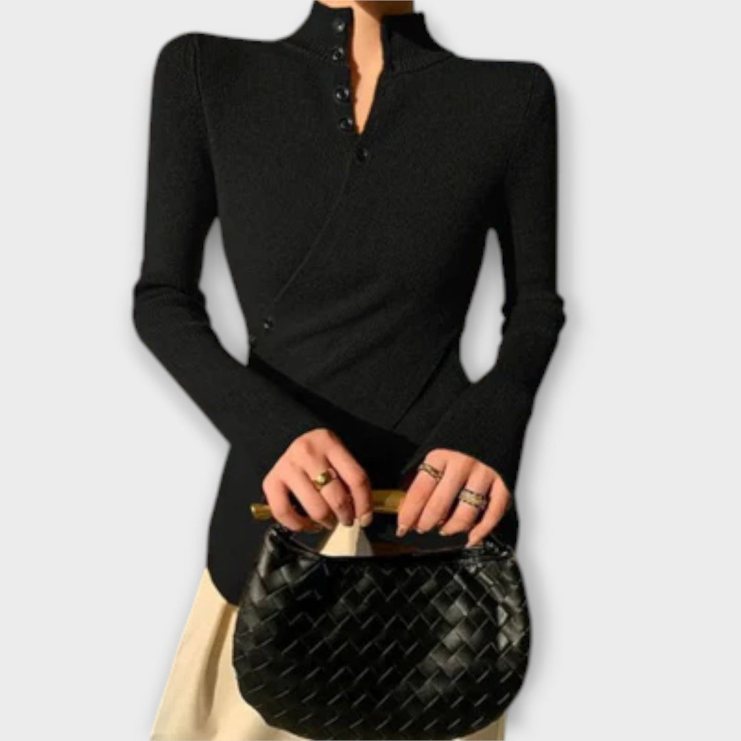 Michiko – Elegantné Slim Fit Pletené Tričko