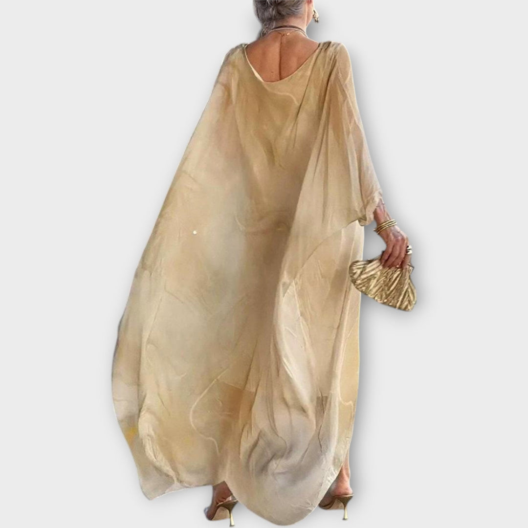 Maxi Kaftan s Priehľadnou Textúrou
