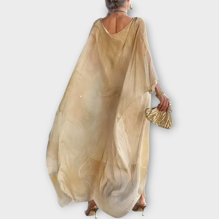 Maxi Kaftan s Priehľadnou Textúrou