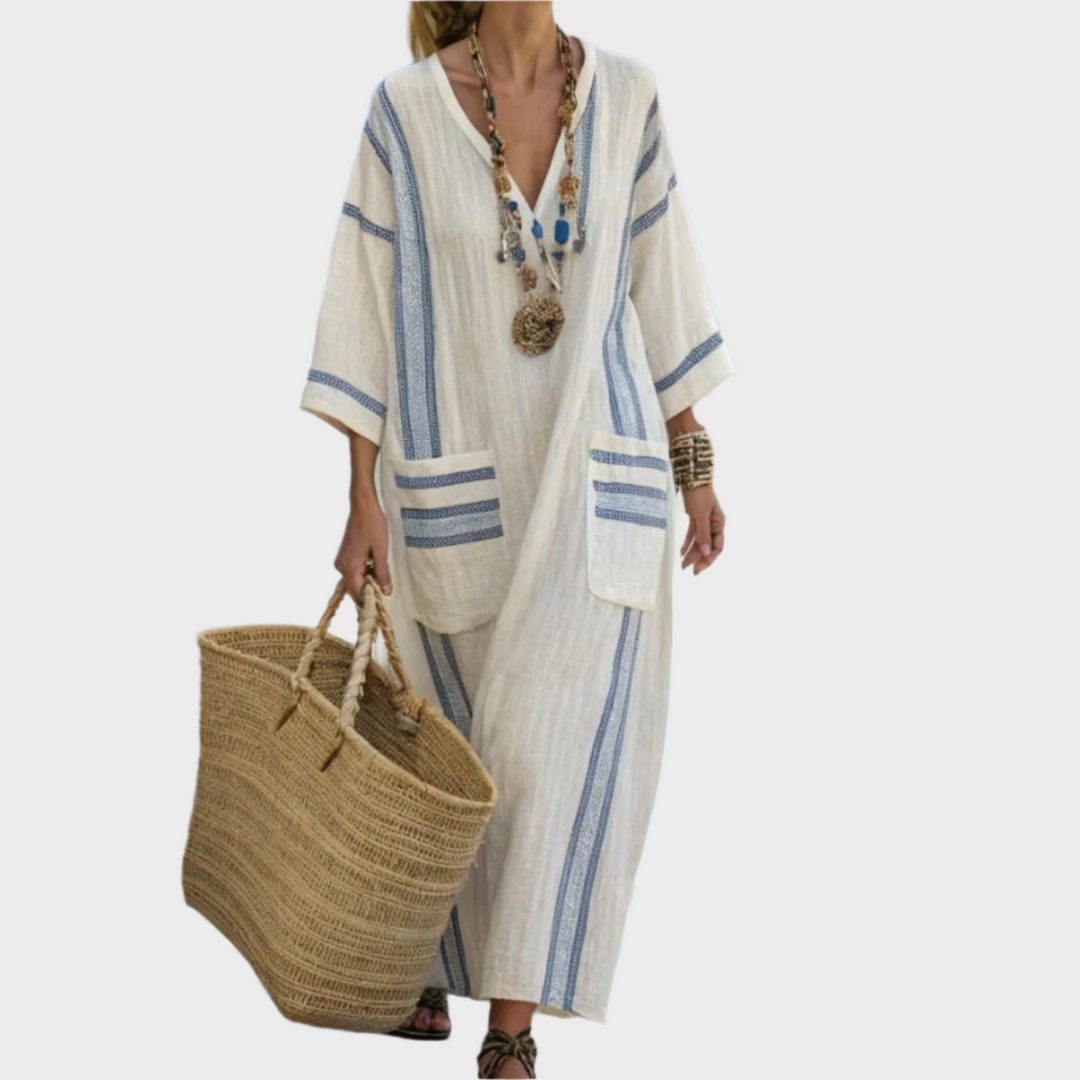 Kaftan s pruhmi a oversized vreckami