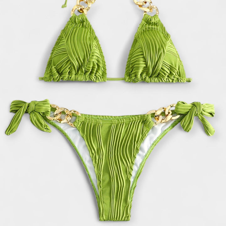 Prúžkované bikiny set s švami