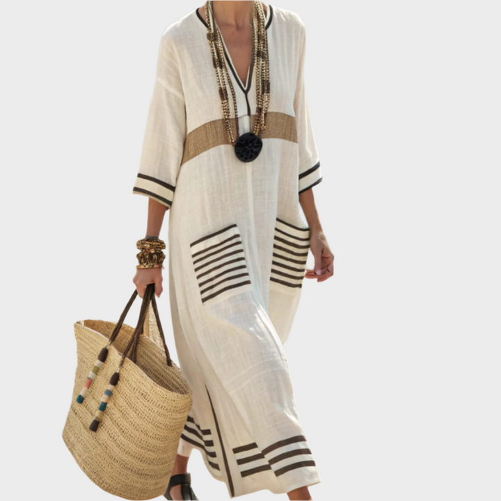 Kaftan s pruhmi a oversized vreckami
