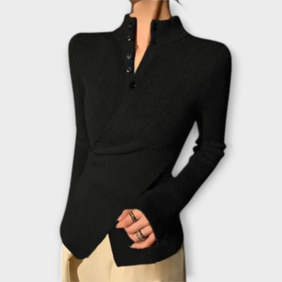 Michiko – Elegantné Slim Fit Pletené Tričko