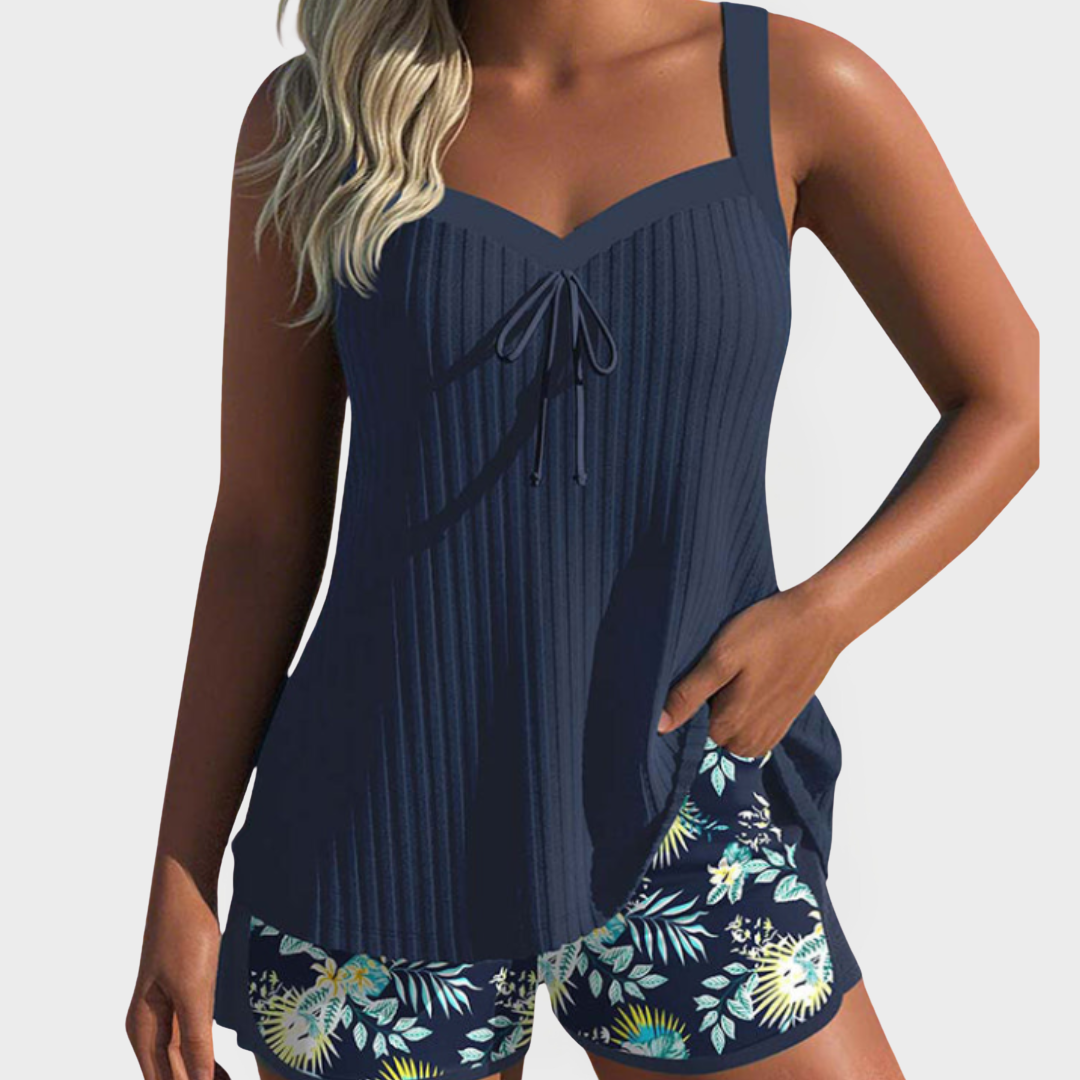 Tankini set s kvetinovými vzormi