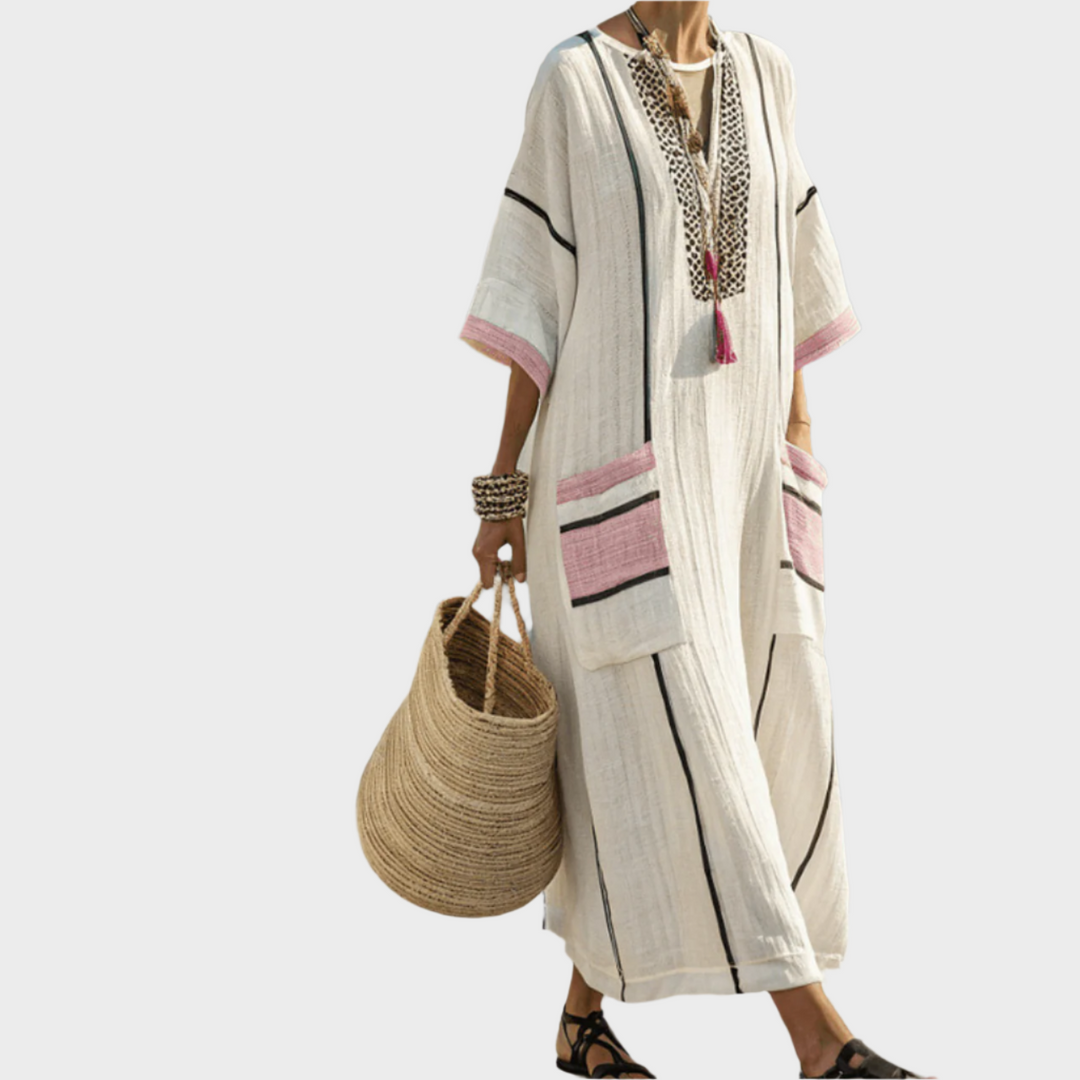 Kaftan s pruhmi a oversized vreckami