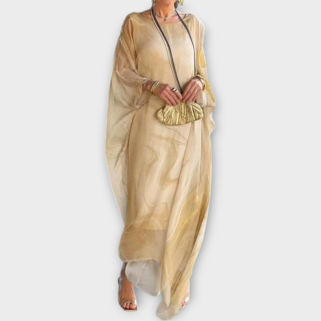 Maxi Kaftan s Priehľadnou Textúrou