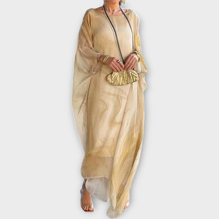 Maxi Kaftan s Priehľadnou Textúrou