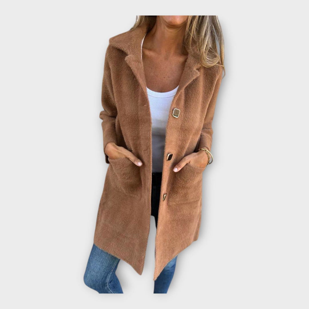 Vlněný Kabát s Elegantním Zapínáním