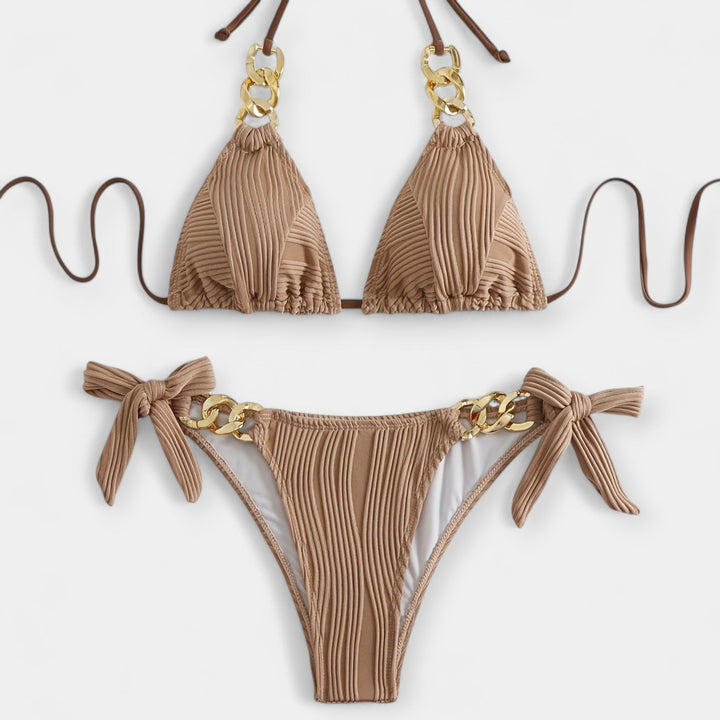 Prúžkované bikiny set s švami