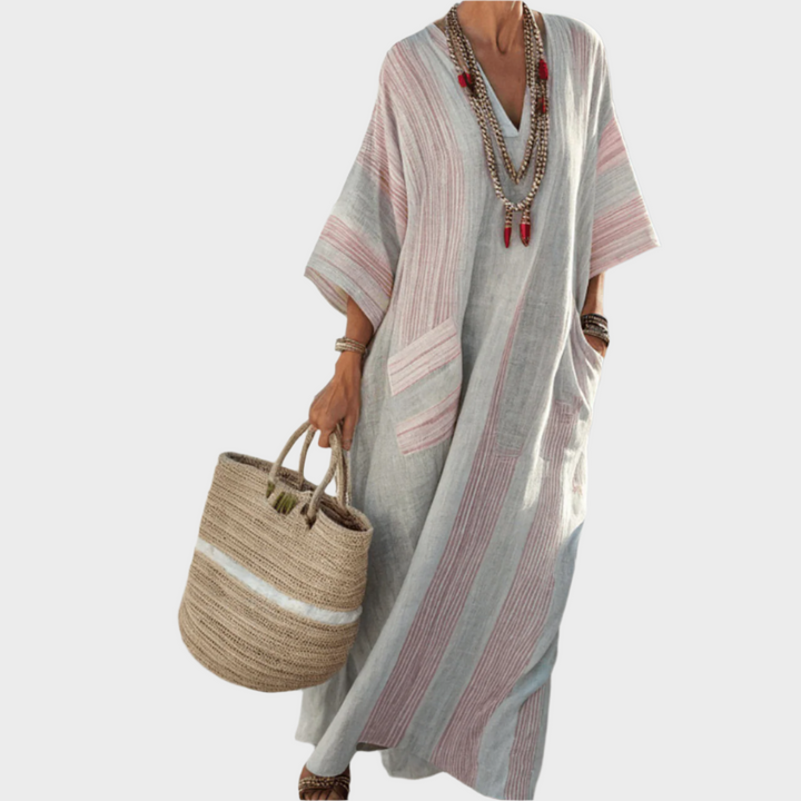 Kaftan s pruhmi a oversized vreckami