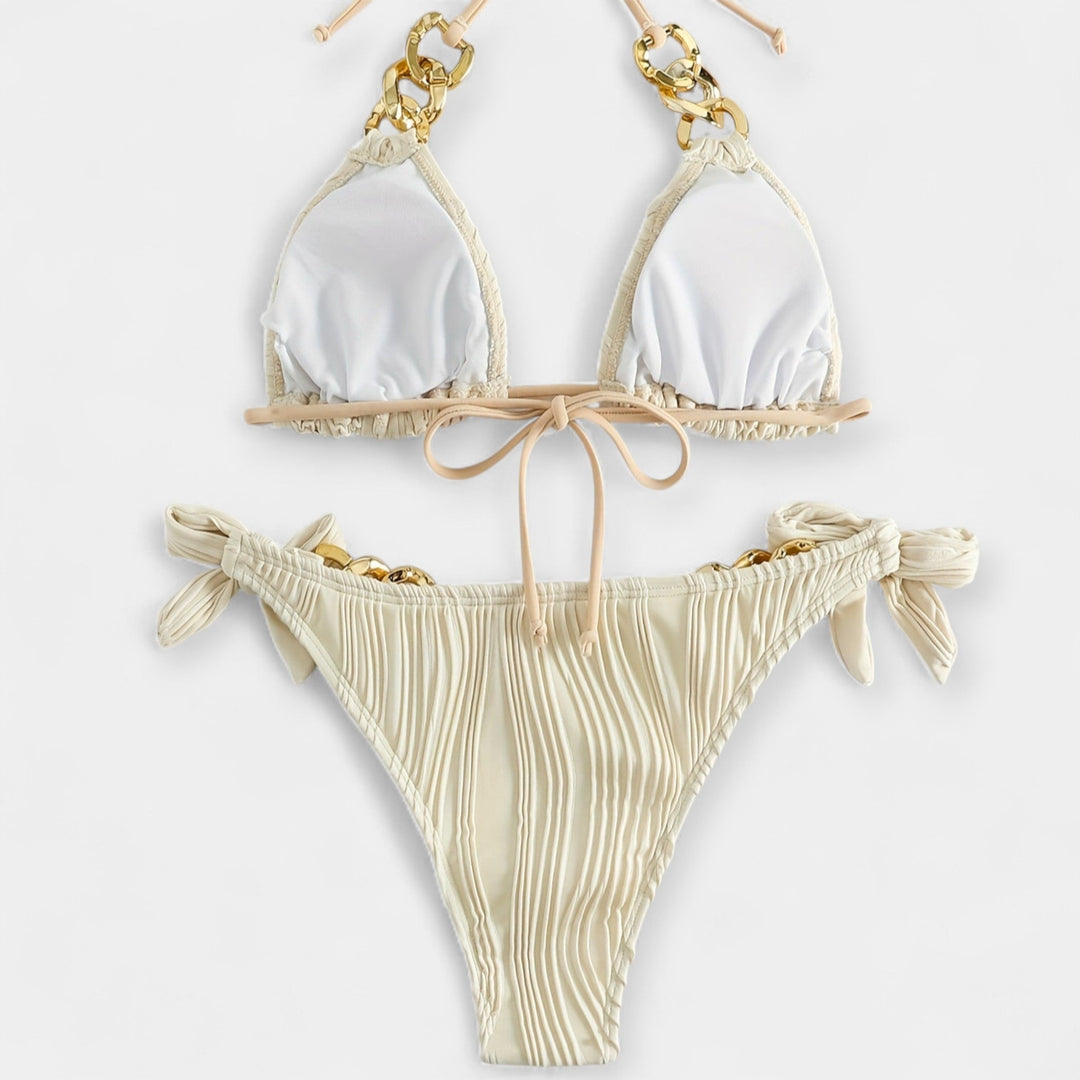 Prúžkované bikiny set s švami