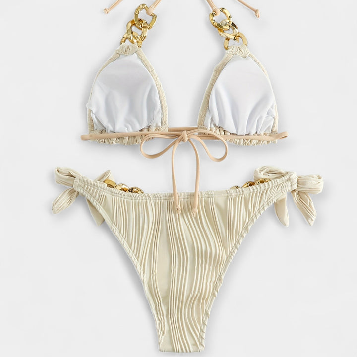 Prúžkované bikiny set s švami