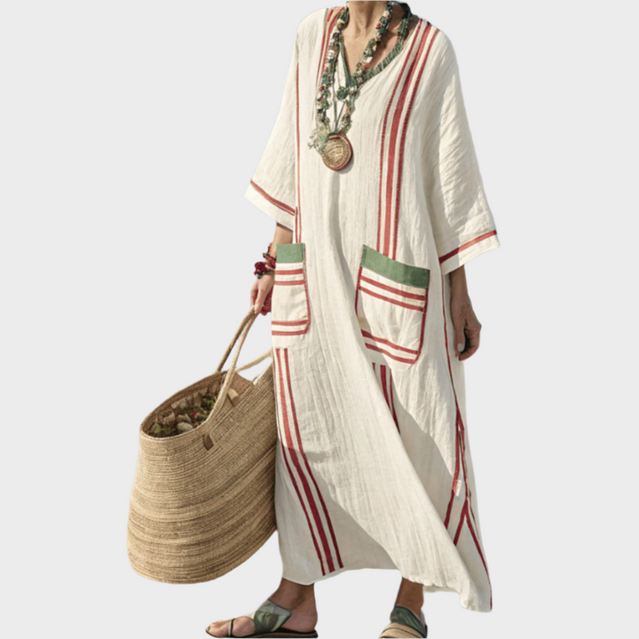 Kaftan s pruhmi a oversized vreckami