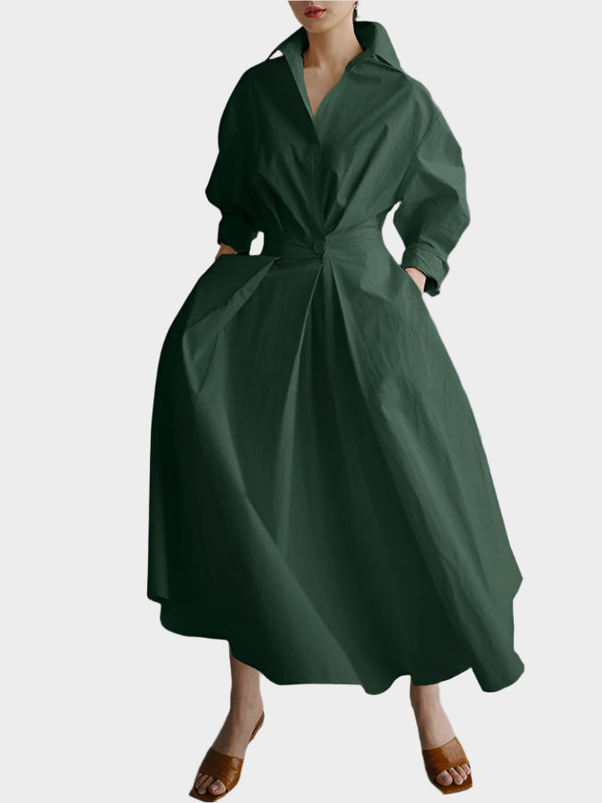 Elegantné A-Line šaty s polo golierom