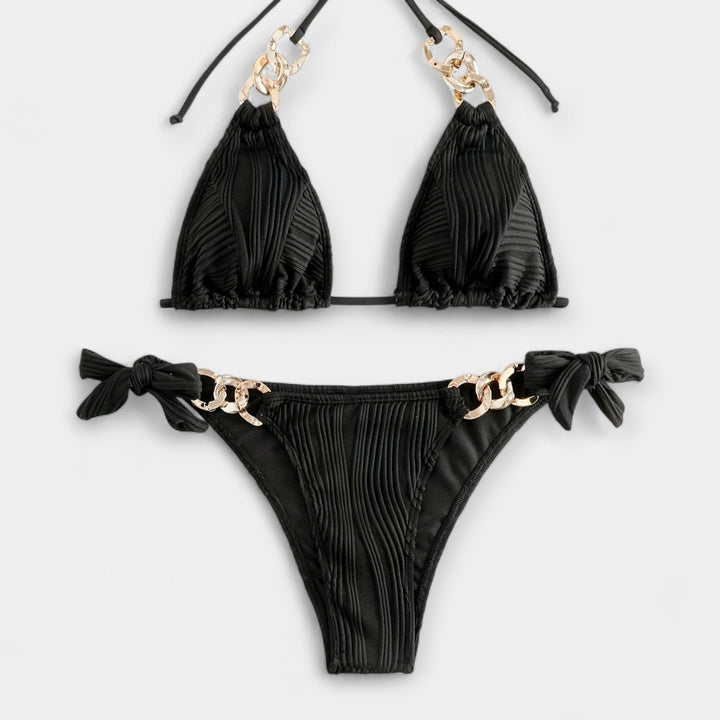 Prúžkované bikiny set s švami