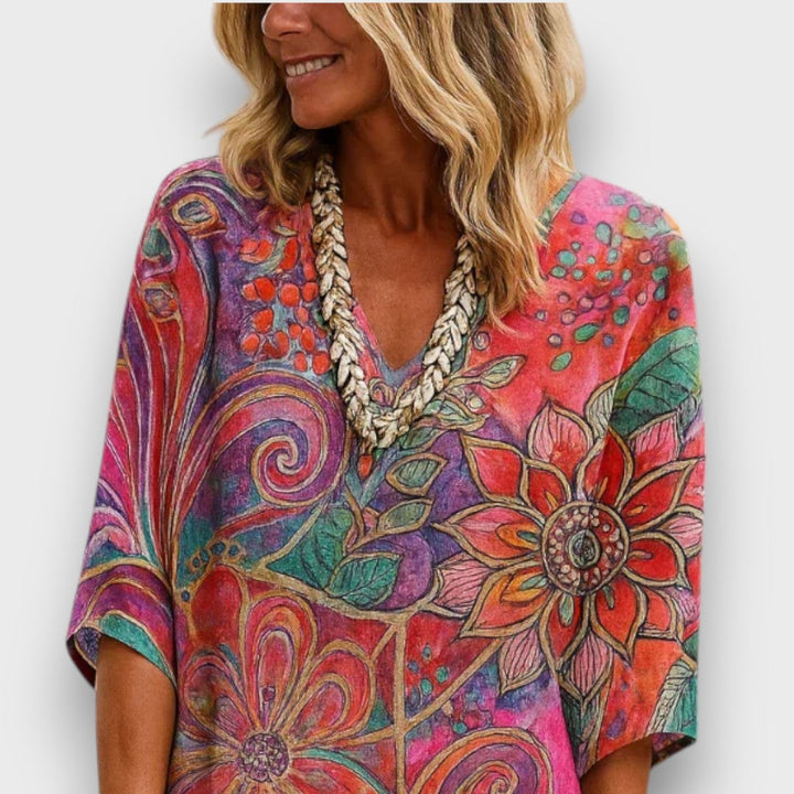 Kaftan s bohémskym vzorom a voľným strihom