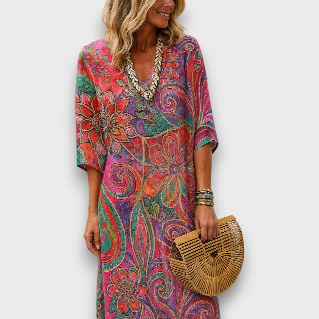 Kaftan s bohémskym vzorom a voľným strihom