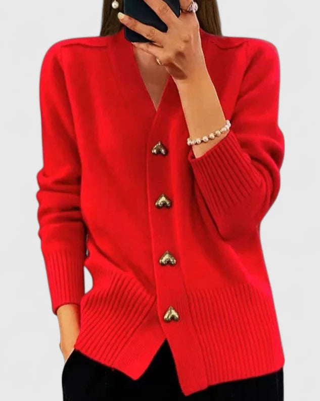 Elegantná pletená bunda s gombíkmi