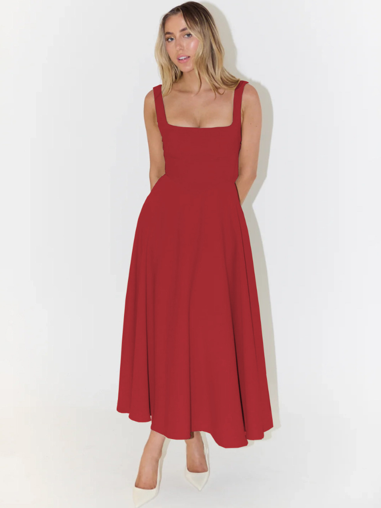 Elegantné Midi Šaty s Romantickým Strihom