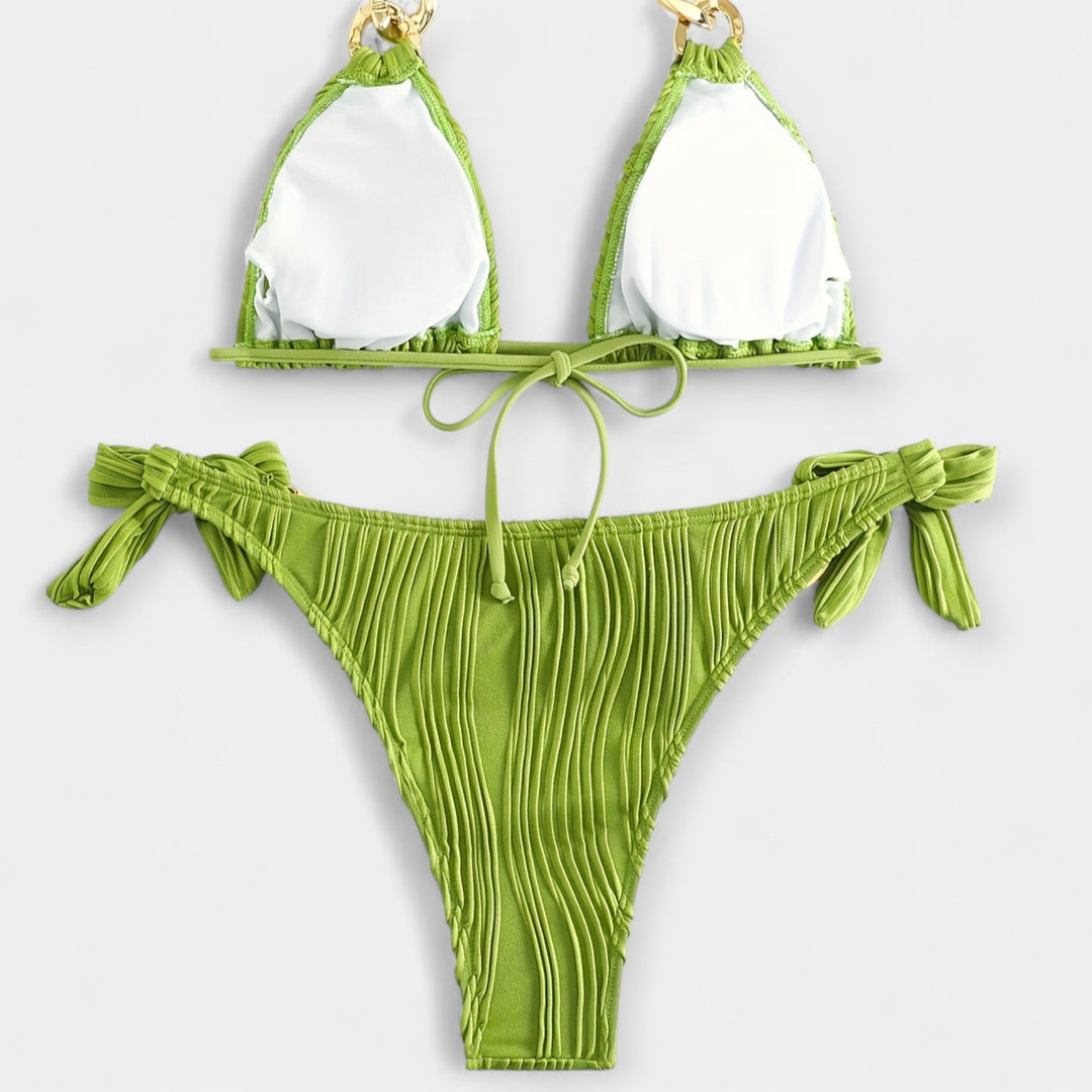 Prúžkované bikiny set s švami