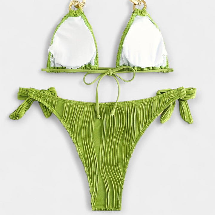 Prúžkované bikiny set s švami