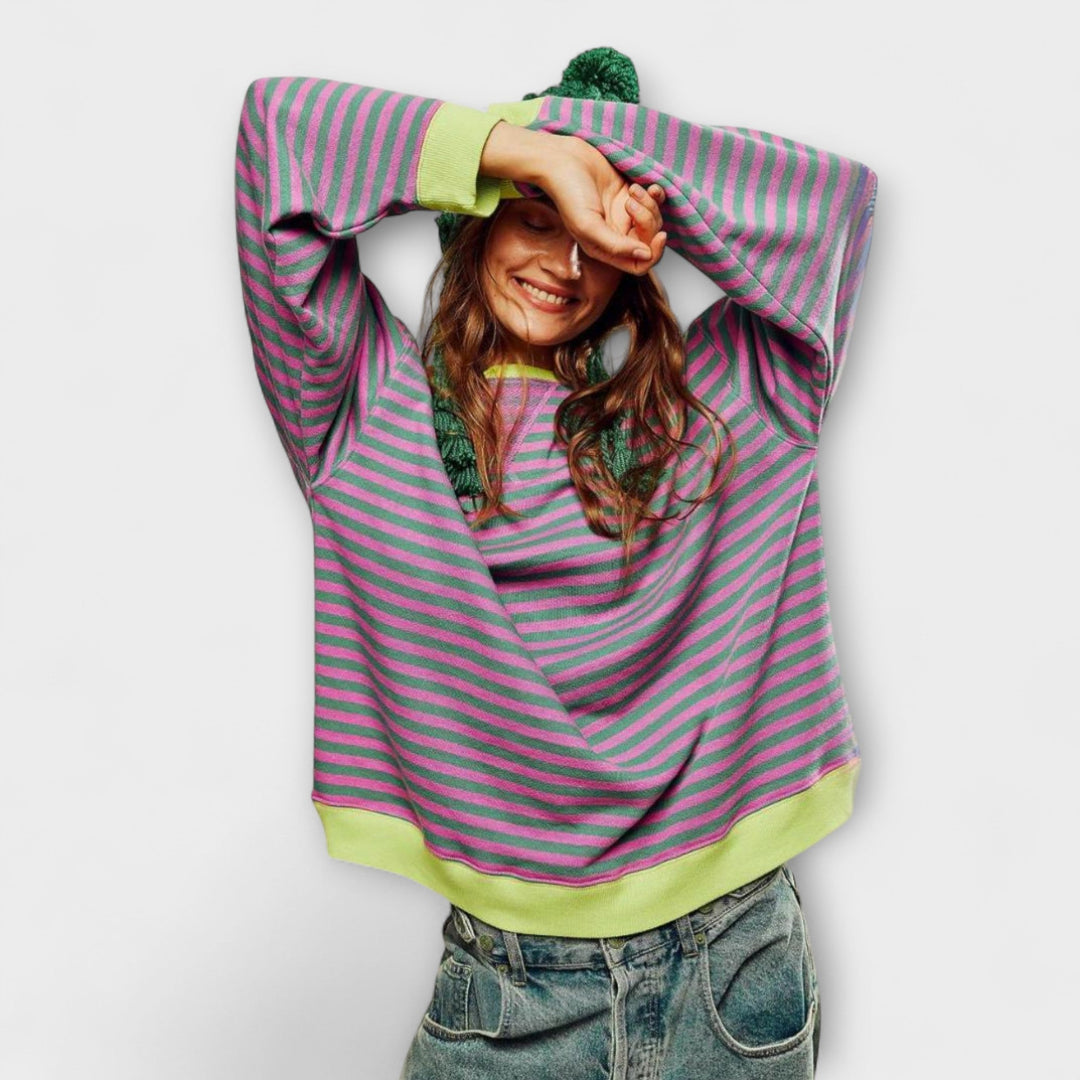 Mária - Pruhovaný Oversize Pulóver
