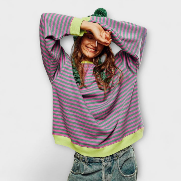 Mária - Pruhovaný Oversize Pulóver