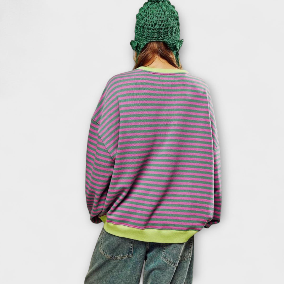 Mária - Pruhovaný Oversize Pulóver