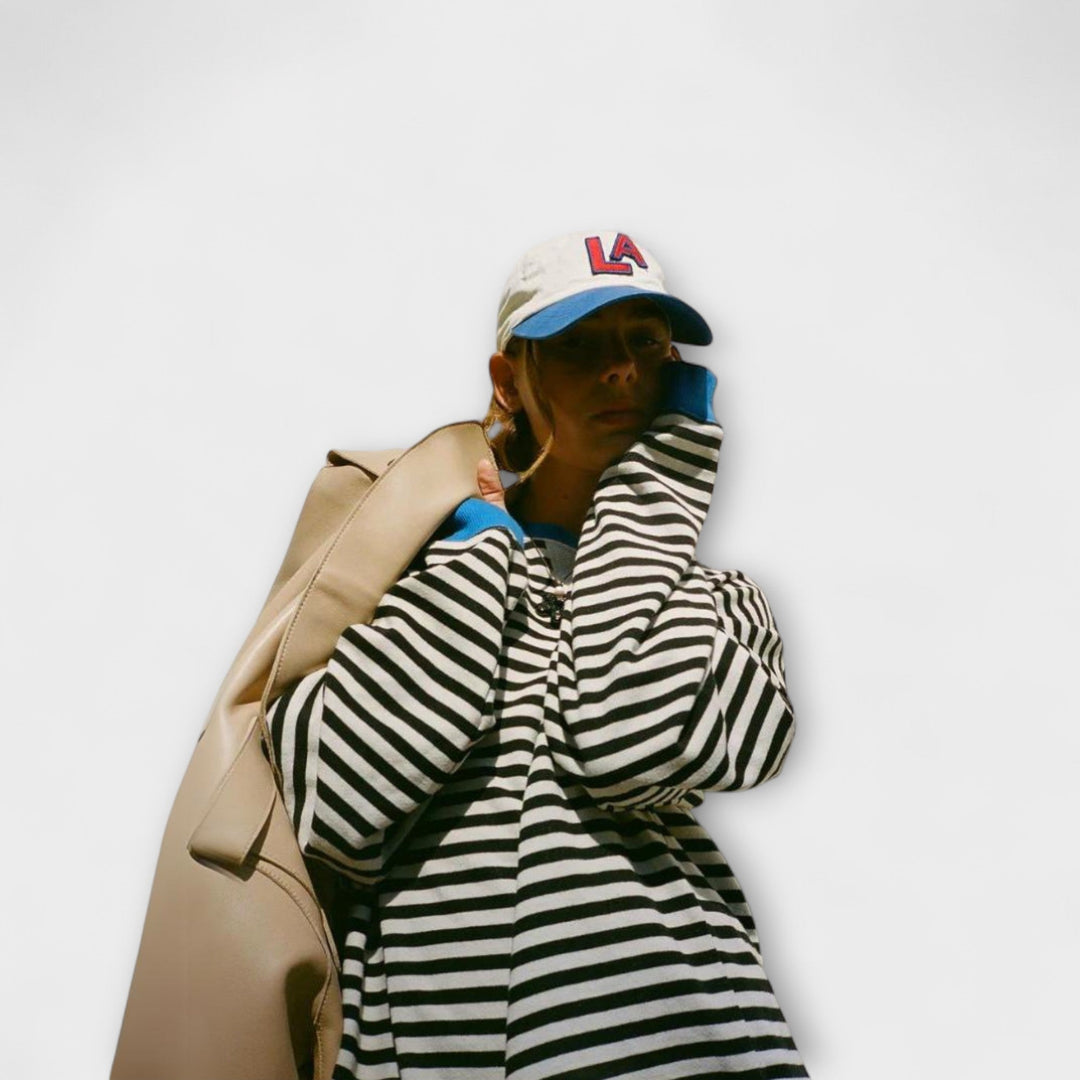 Mária - Pruhovaný Oversize Pulóver