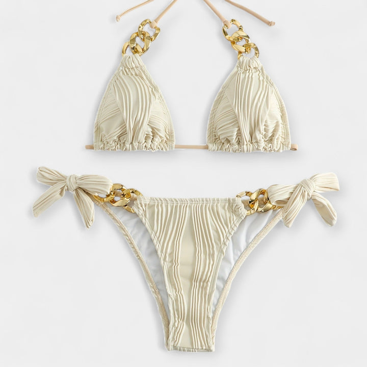 Prúžkované bikiny set s švami