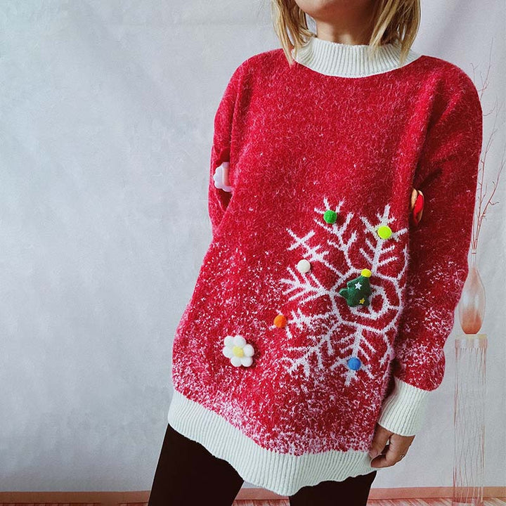 Dvojdielna súprava z vianočného pulóvra a šálu