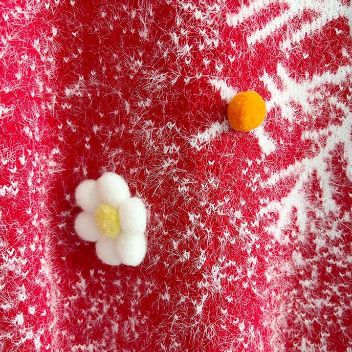 Dvojdielna súprava z vianočného pulóvra a šálu