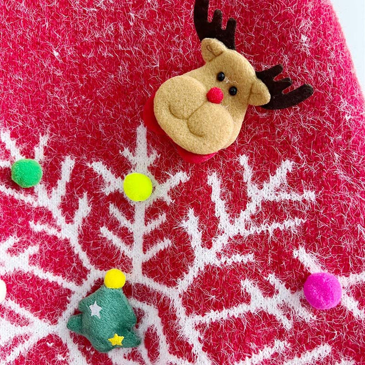 Dvojdielna súprava z vianočného pulóvra a šálu