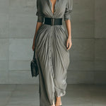 Isabela – Vestido camisero maxi de elegancia fluida - Chloe Léa