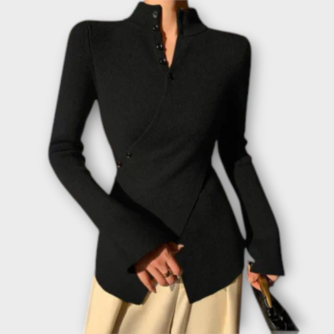 Michiko – Elegantné Slim Fit Pletené Tričko