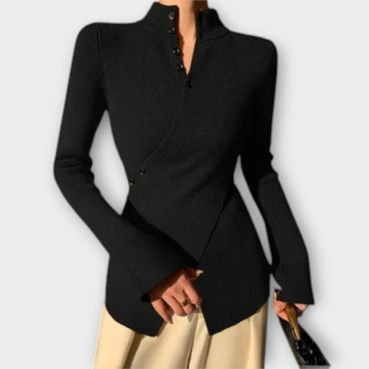 Michiko – Elegantné Slim Fit Pletené Tričko