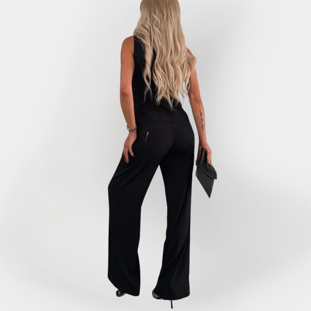 Elegantný set nohavíc s topom bez rukávov