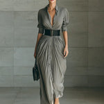 Isabela – Vestido camisero maxi de elegancia fluida - Chloe Léa