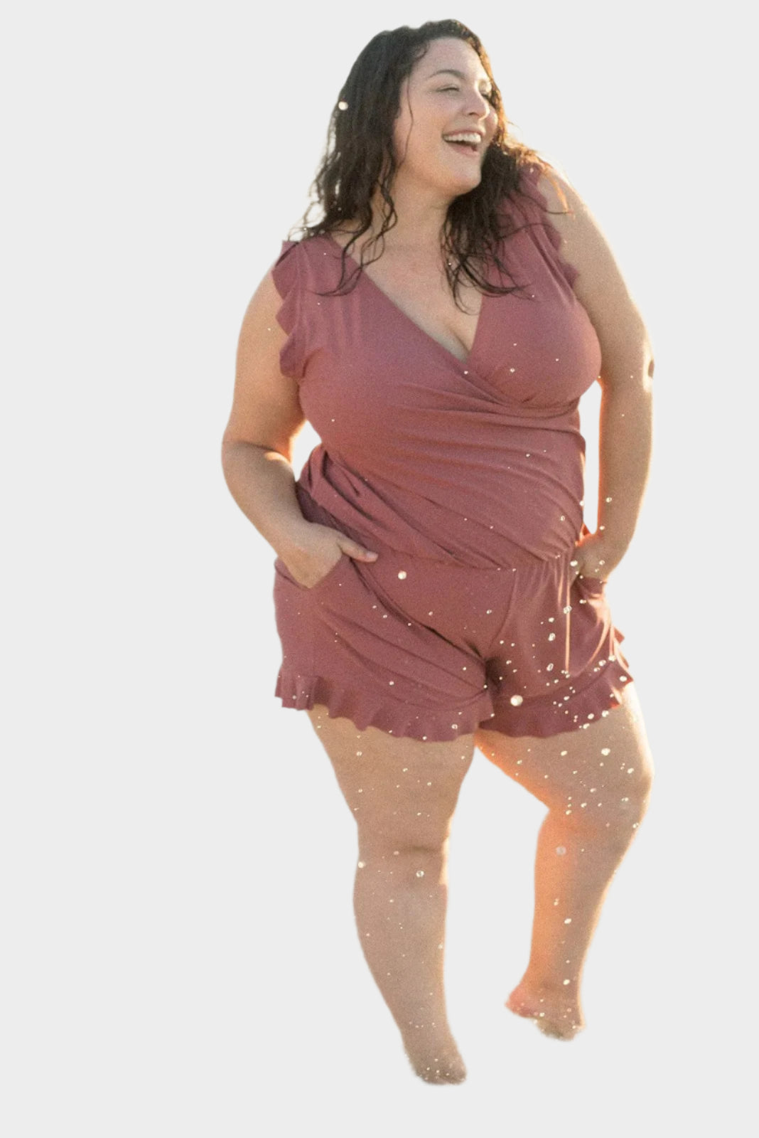 Plavky s Volánmi a Podporou Prsníka