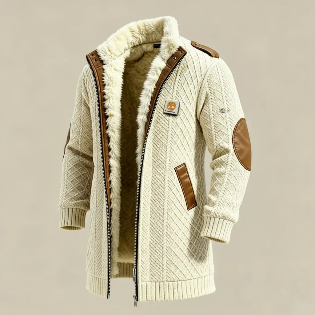 CHLOE LÉA™ – Abrigo de punto de lujo con forro de piel para días de invierno - Chloe Léa