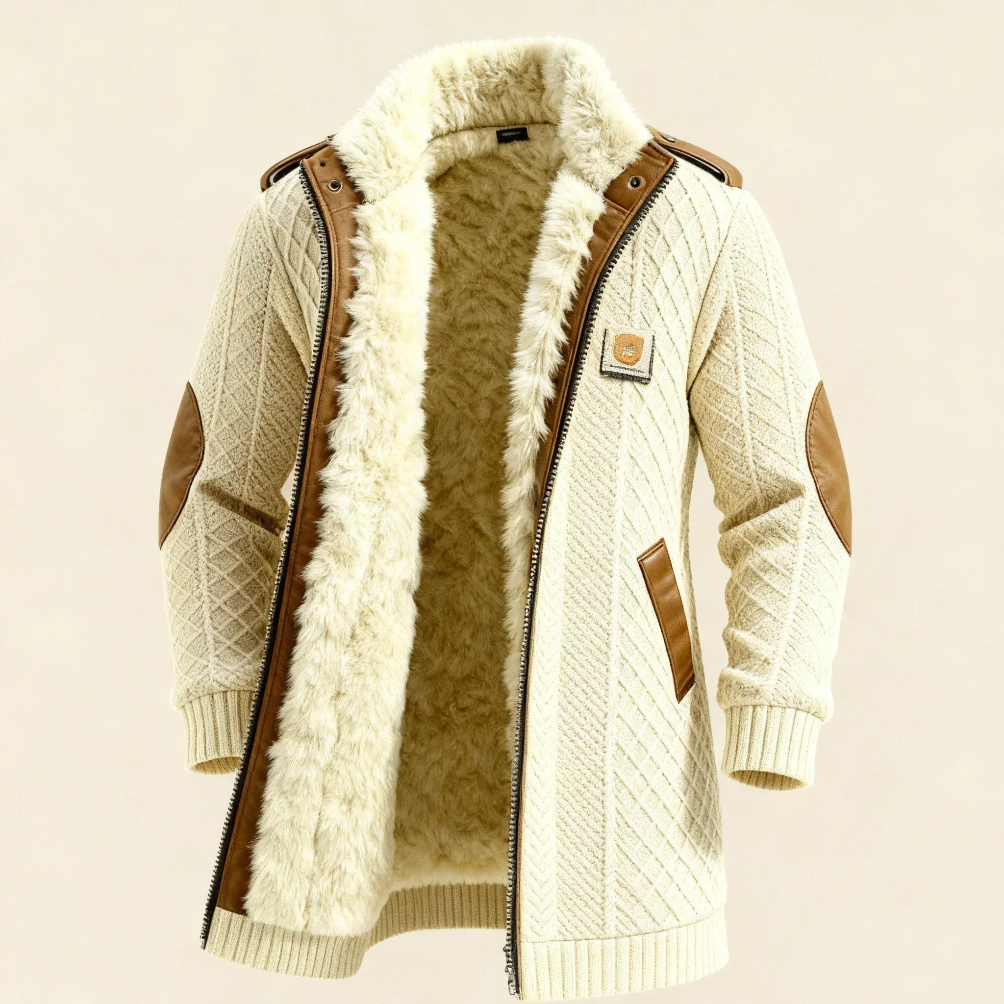 CHLOE LÉA™ – Abrigo de punto de lujo con forro de piel para días de invierno - Chloe Léa