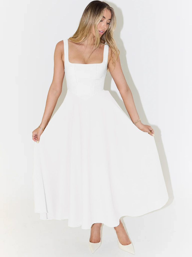 Elegantné Midi Šaty s Romantickým Strihom