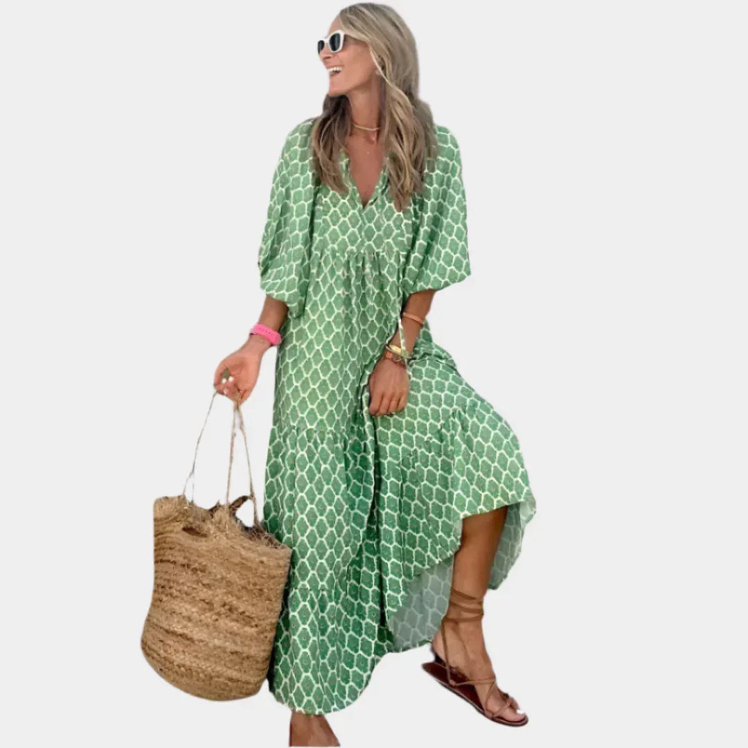 Vestido geométrico aéreo - Chloe Léa