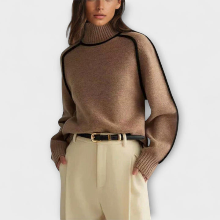 Emilie - Mäkký a elegantný sveter s vysokým golierom