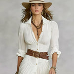 Lucía – Vestido camisero boho con aire western - Chloe Léa