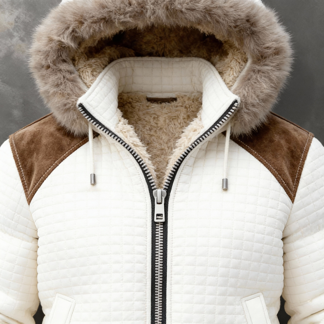 CHLOE LÉA™ – Prešívaná bunda s kožušinovou kapucňou pre luxusnú zimu